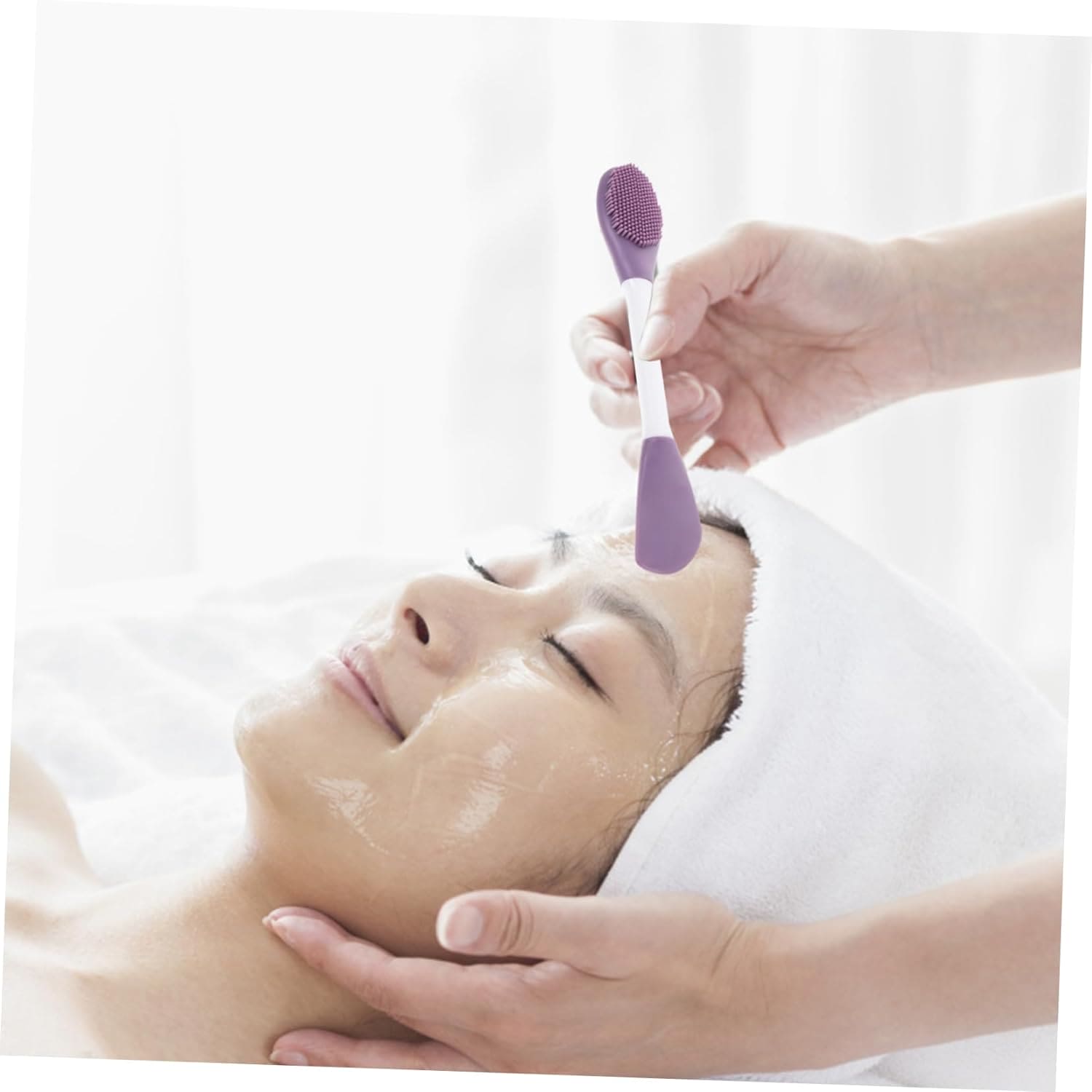Double Head Silicon Facial Brush, Silicon Facial Massage Cleaning Brush, DIY Mud Film Scraper Facial Care Tool, Face Mask Clay Mask Applicator, Exfoliating Skin Care Home Makeup Tools Double Head Silicon Facial Brush, Silicon Facial Massage Cleaning Brush, DIY Mud Film Scraper Facial Care Tool, Face Mask Clay Mask Applicator, Exfoliating Skin Care Home Makeup Tools